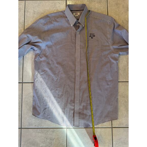 Cutter & Buck Men's Texas A&M Aggies Maroon Check Long Sleeve Button Up Sz L - Picture 6 of 7